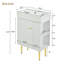 Meuble-lavabo simple 21,6 po, armoire combinée, meuble de rangement pour salle de bain, lavabo simple en céramique