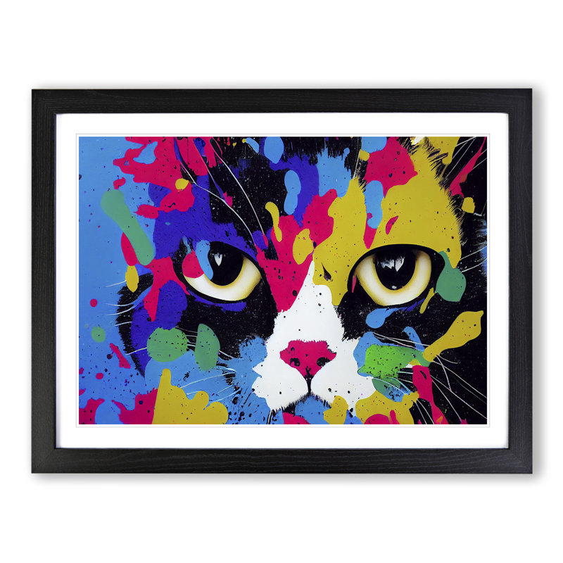 Cat Splash Vol.4 Abstract - Framed Print, Black Framed, 46cm H x 64cm W x 2cm D
