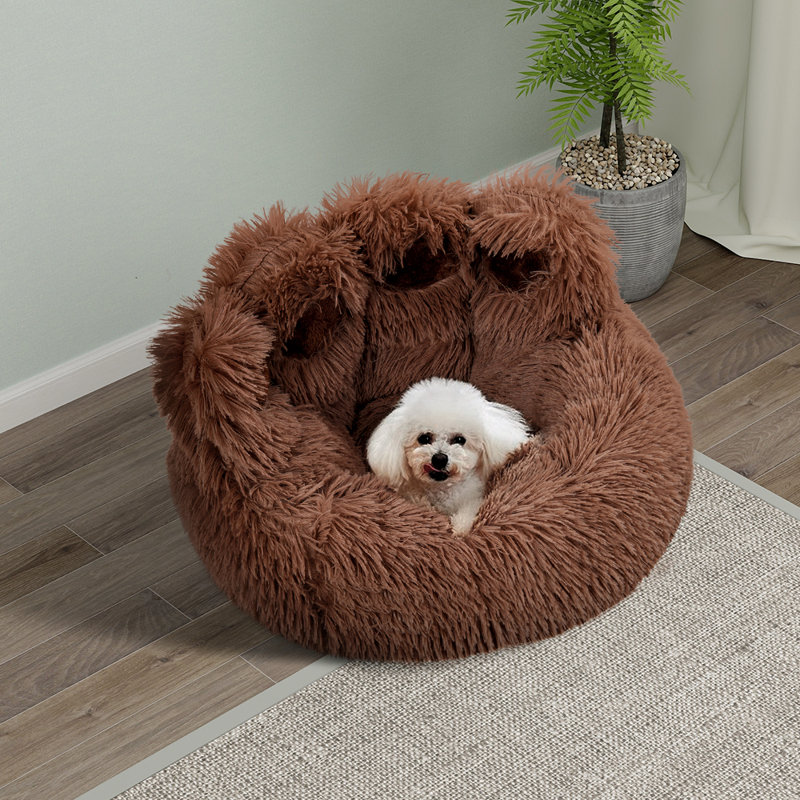 Plush Pet Bed, 60, Brown