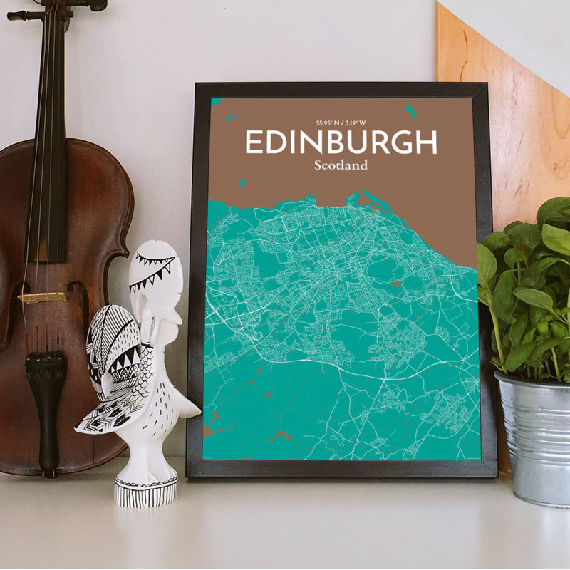 Edinburgh City Map - No Frame Print, 50.8cm H x 40.6cm W x 0.1cm D
