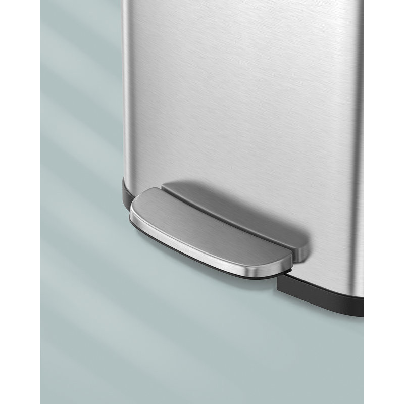 Steel Step On Kitchen Trash Can - 50L, Silver