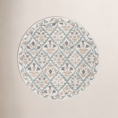 Hand-Tufted Wool Floral Rug