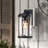 2 Pack 1-Light 13.9"H Matte Black And Barnwood Accents Outdoor Wall Lantern