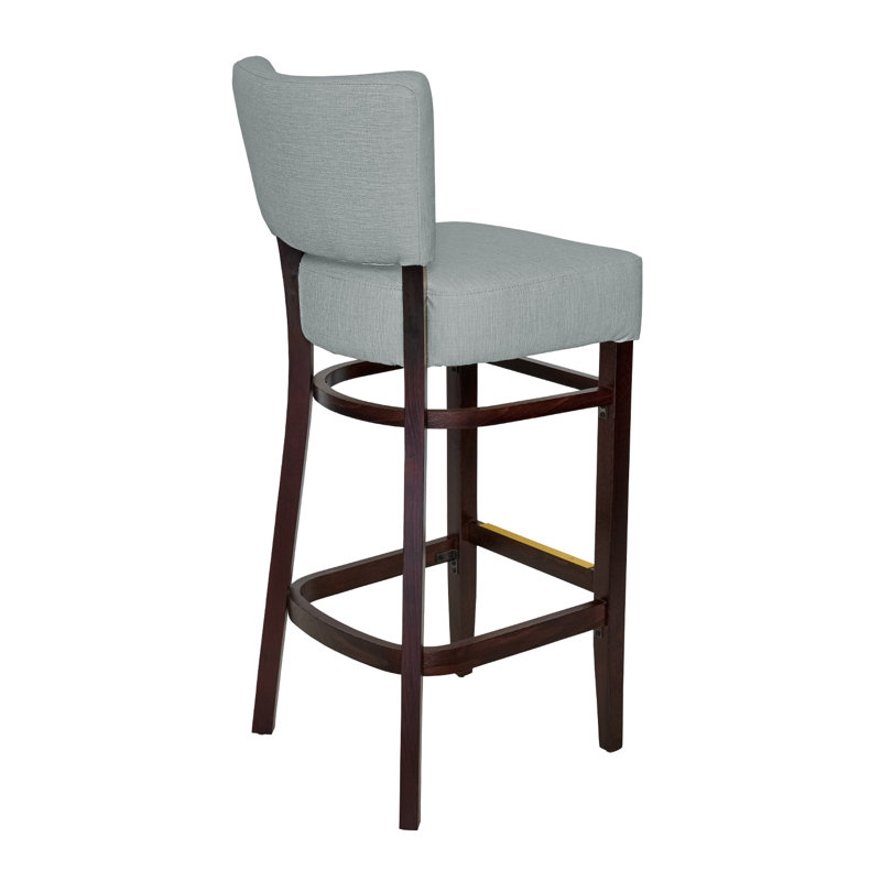 Tabouret de bar Madison, Bois brun foncé, Gris argenté