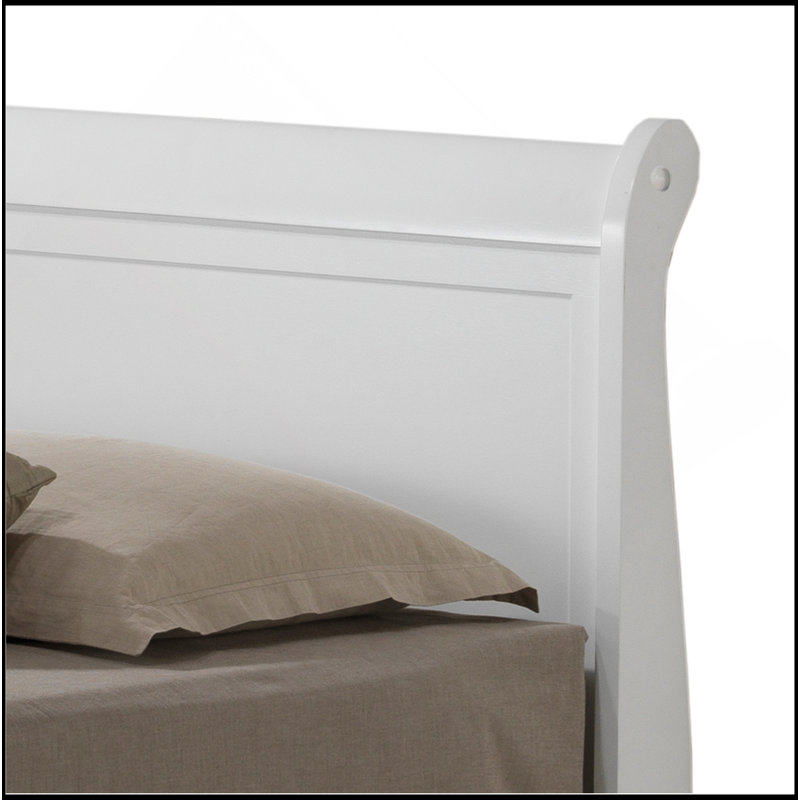Élégant lit simple avec rangement, Lit simple, Blanc