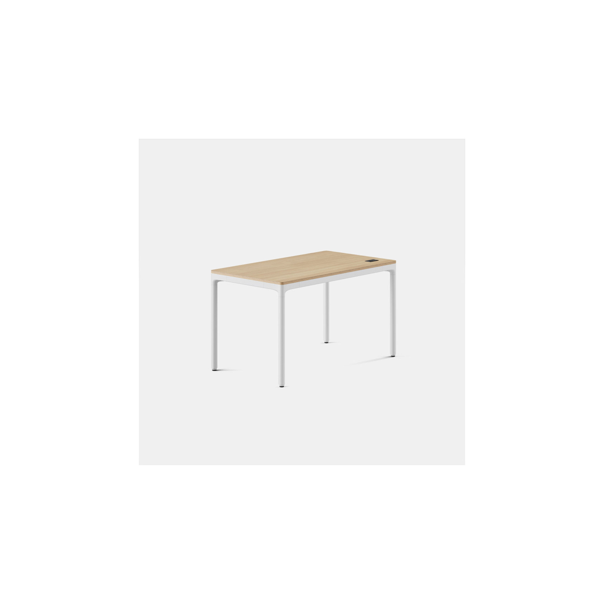 Four Leg Standing Desk, 44.6" H x 48" W x 27" D, Woodgrain, White