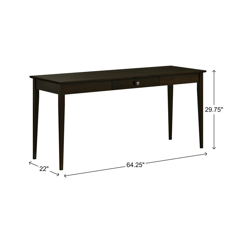Malani Solid Wood Large Writer's Desk, Coffee