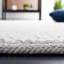 Tapis rayé ivoire / gris clair fait à la main Charvik-1067109567