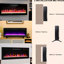 Foyer encastré de 42 po, verre trempé, télécommande, 16 couleurs de flammes, options de couleurs de lit Ember fixées au mur 5 réglages de luminosité