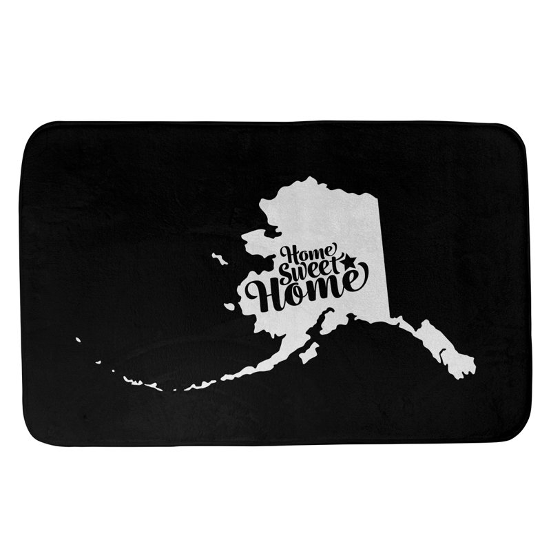 Tapis pour salle de bain en microfibre antidérapant antidérapant Home Sweet, L 21 po x L 34 po, Noir, Fairbanks