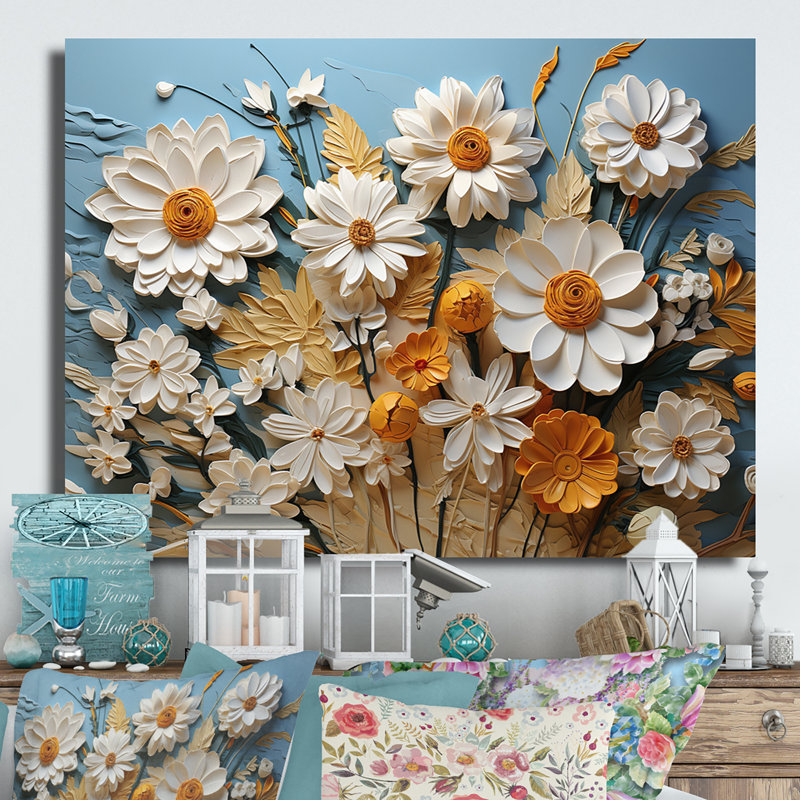 Daisies Daisy Delight I - impression sans cadre sur métal, H 12 po x l 20 po x P 1 po