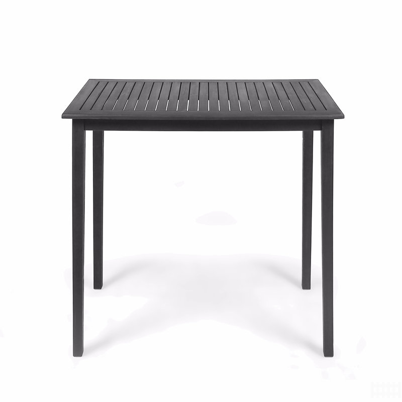 Outdoor Minimalist Acacia Wood Rectangle Bar Table, Gray