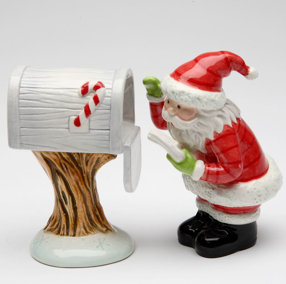 Santa Checking Mail Salt and Pepper Cosmos Gifts