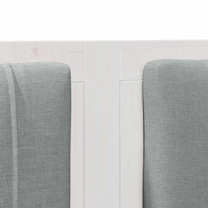 Solid Wood Headboard, DE Size - 180 x 220 cm, White, Light Grey