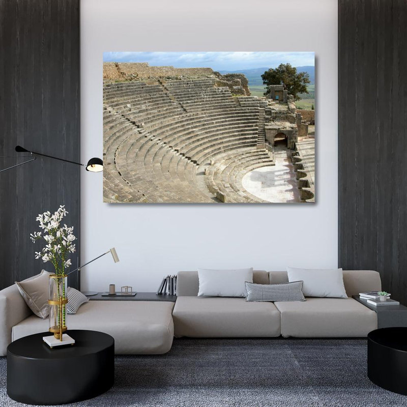 Theatre romain de Dougga, Tunisie, H 34 po x l 48 po