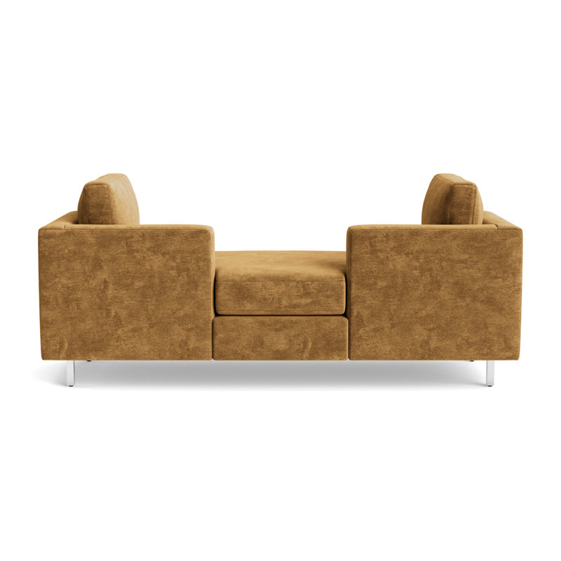 Hunter Bench, Polished Stainless Steel, Vintage Chenille - Bronze