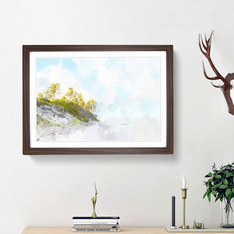 Beach in Pernambuco Brazil in Abstract - Picture Frame Graphic Art Print, 62cm H x 87cm W x 2cm D, Walnut Framed