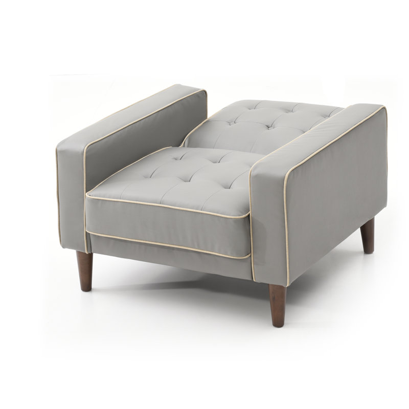 Woodmere Upholstered Accent Chair, Gray Faux Leather