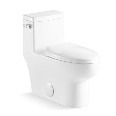 APRESSHUI 1.28 Gallons GPF Elongated Floor Mounted One-Piece Toilet (Seat Included)