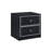 2 Storage Drawers Nightstand, Black and Silver
