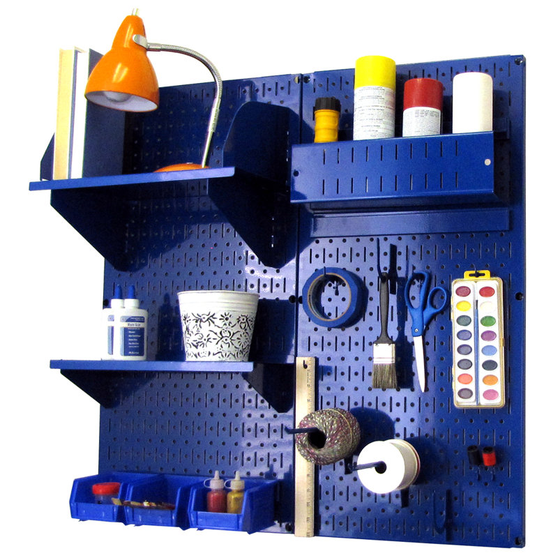 Hobby Craft Pegboard Organizer Storage Kit, Blue
