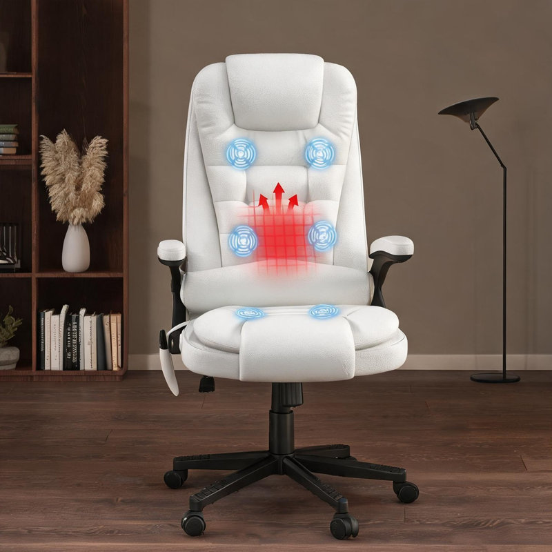Fauteuil de direction inclinable et chauffant en cuir synthétique Crisp