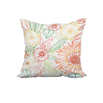 Zentangle Floral Reversible Throw Pillow
