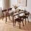 Ensemble de 2 chaises de salle à manger en bois d'hévéa massif-1862586009-1862586010