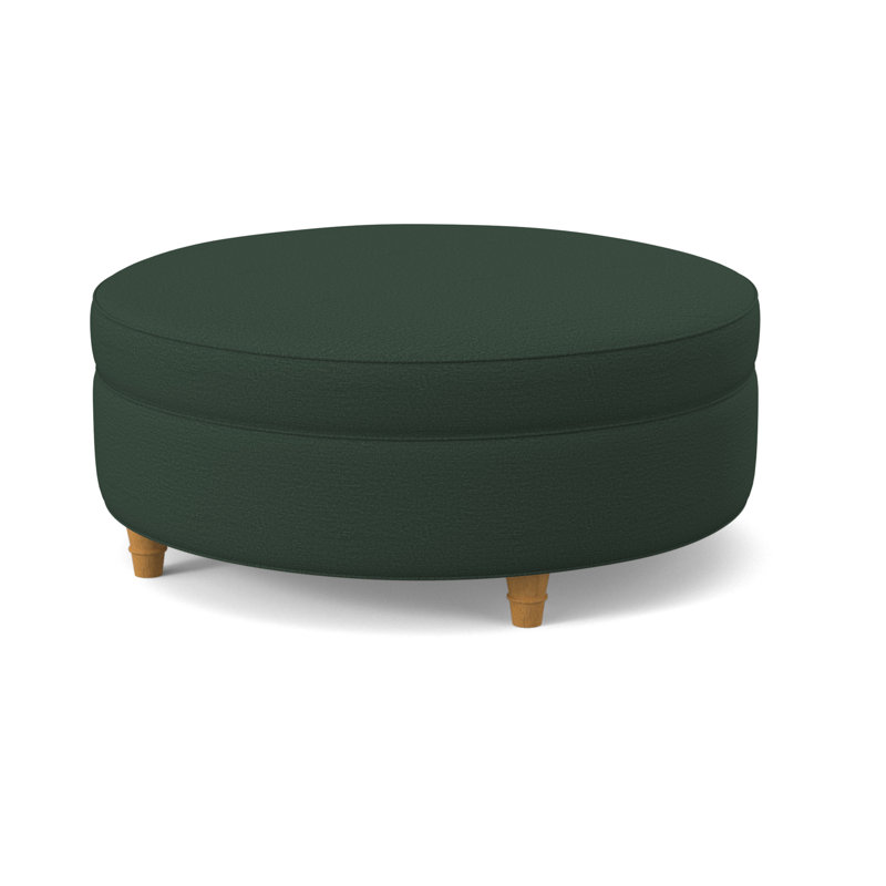 Duke Round Ottoman, Maya Wheat, Amber