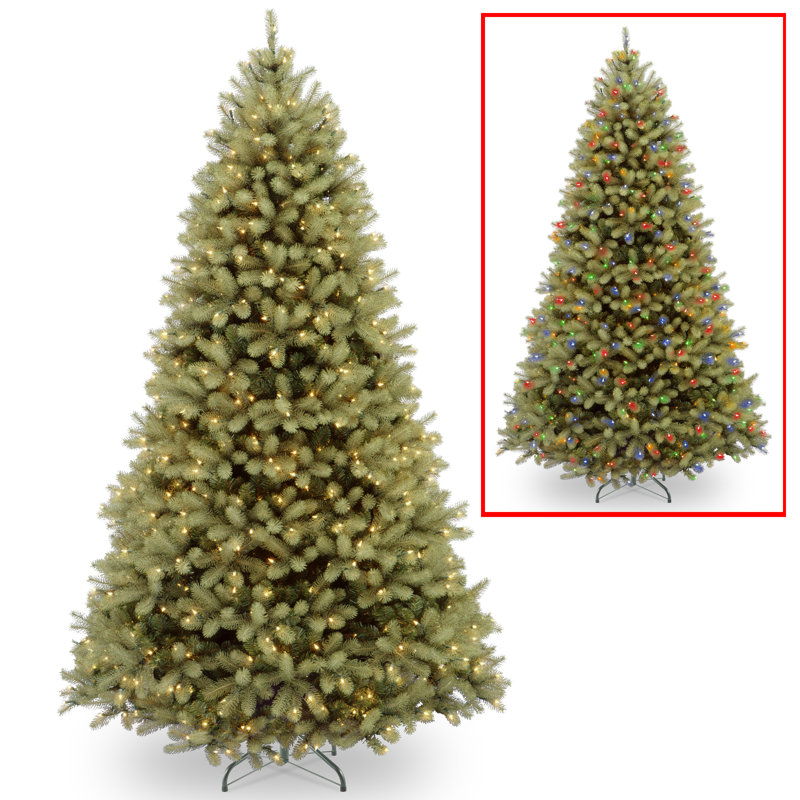 Downswept Douglas Green Realistic Artificial Fir Christmas Tree with 900 LED Colour Changing Lights, 10' H