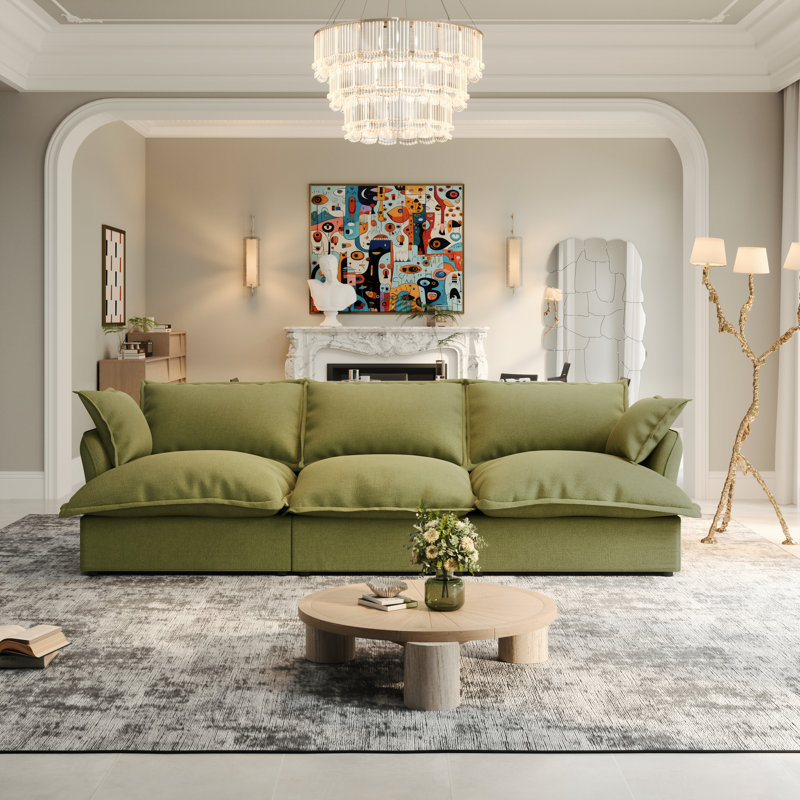 Canapé modulaire 3 places pour salon Rinnie, Vert