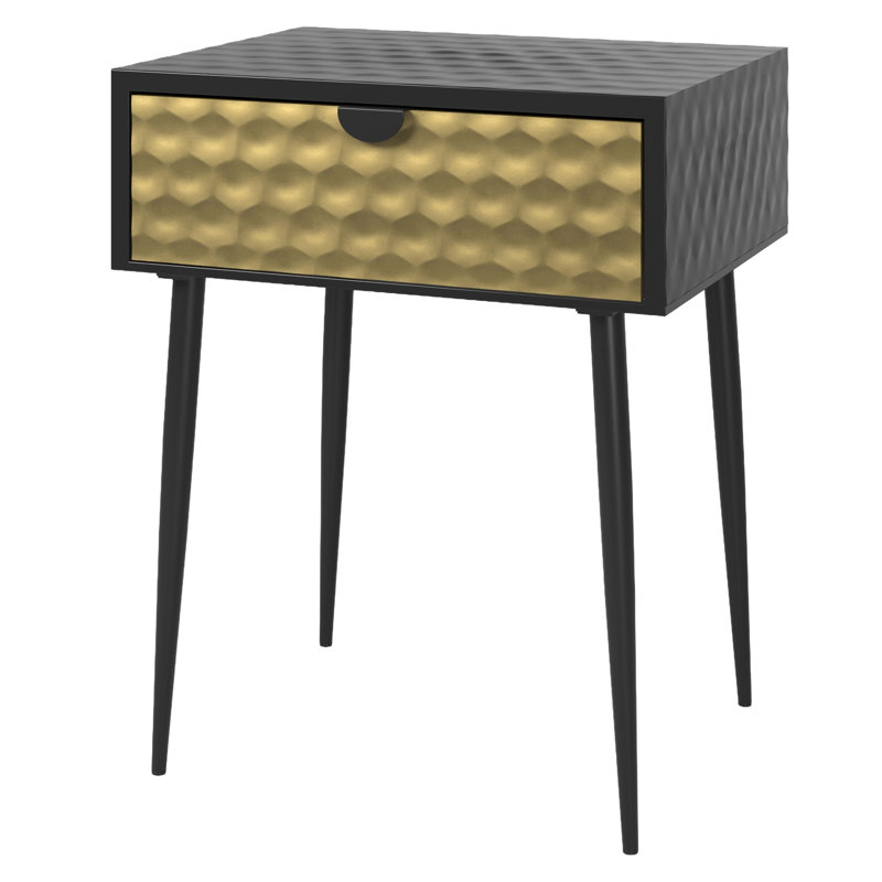 Loar 45cm W Metal Bedside Table