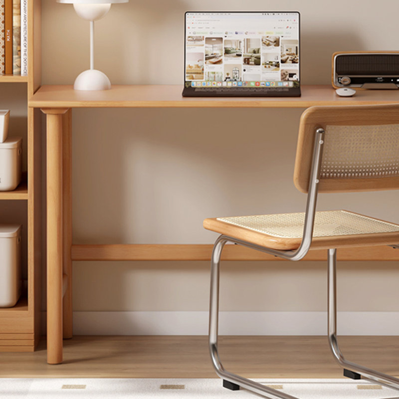 Bureau moderne en bois d'hévéa minimaliste moderne, H 29,52 po x l 47,24 po x P 23,62 po