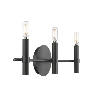 Meuble-lavabo 3 lumières Obyrne - noir mat