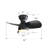 23 Inch Black Bedroom Ceiling Fan with 3 ABS Blades, Remote Control DC Motor and 18W LED Light - 3-Color Adjustment