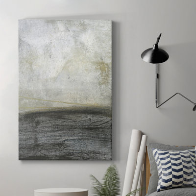Toile tendue avec châssis de qualité supérieure Misty Landscape II - prête à être accrochée