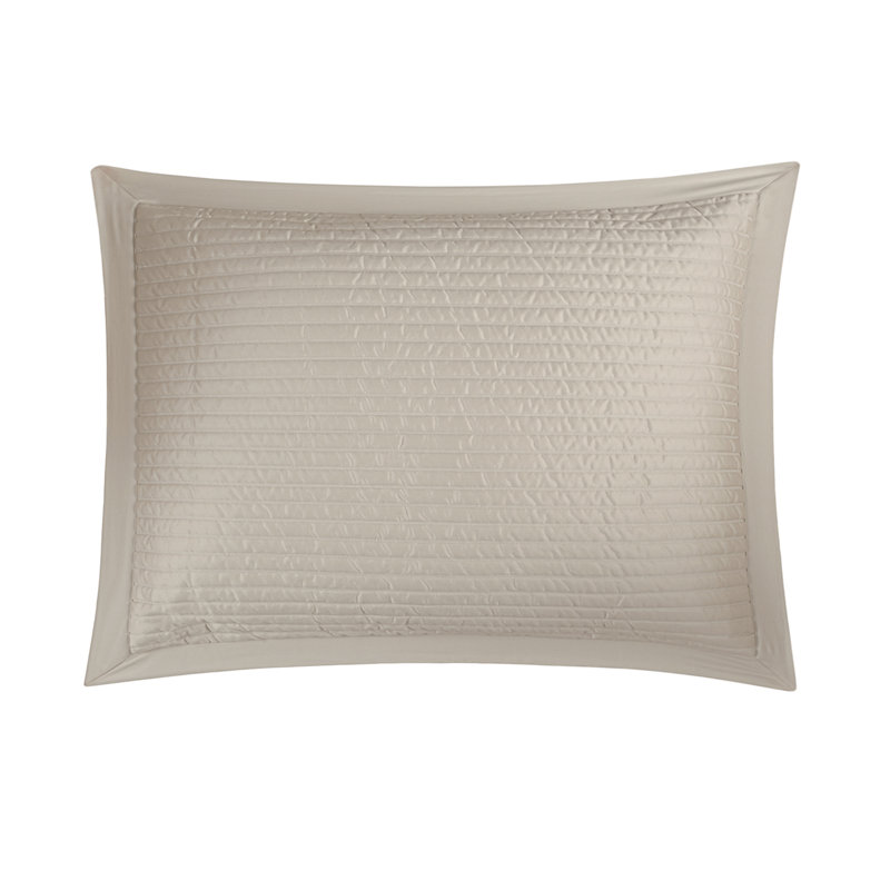 Monroe 100% Cotton Sateen Quilted Sham, latte, King