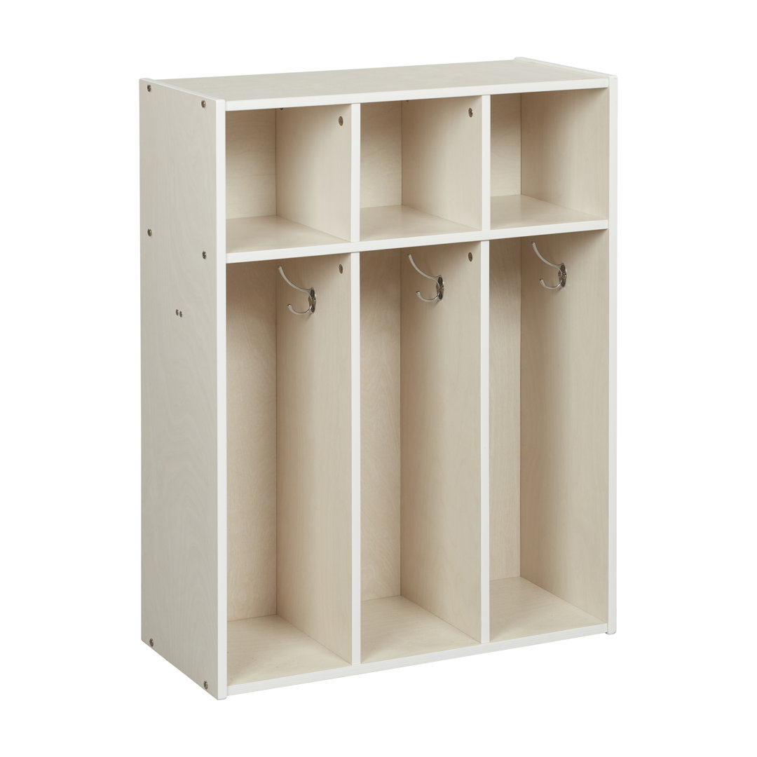 ECR4Kids Streamline 3-Section Toddler Coat Locker, Kids Furniture ECR4Kids