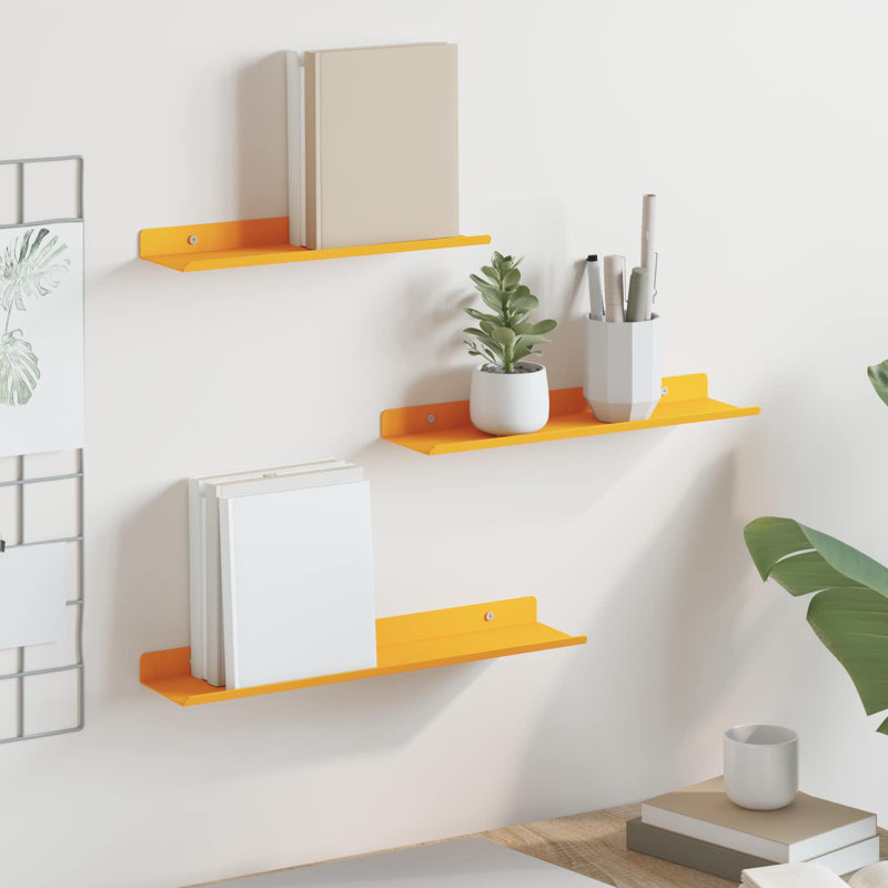 Steel Floating Shelf, Mustard Yellow