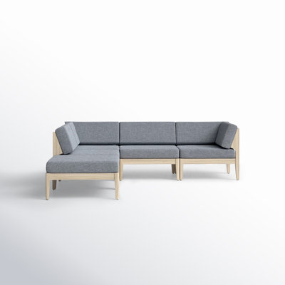 Jurgen Acacia 5 - Person Modular Patio Conversation Sets with Cushions