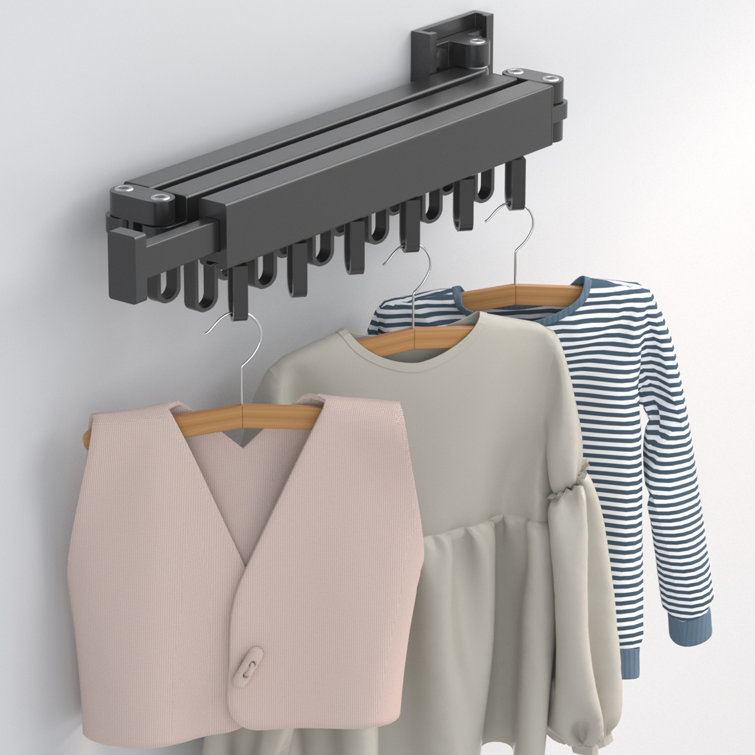 Sole Module Wall Mounted 3 Folding Clothes Aluminium Drying Rack, Clothesline for Balcony, Indoor/Outdoor Cloth Drying Hanger, Collapsible Drying  Racks for Laundry