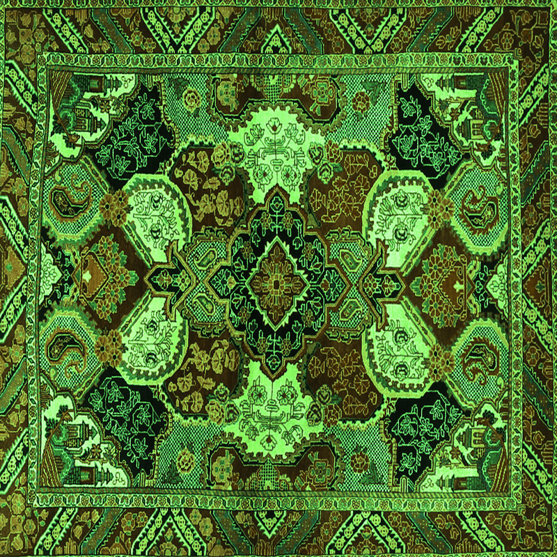 Washable Oriental Indoor Rug, Square 7'