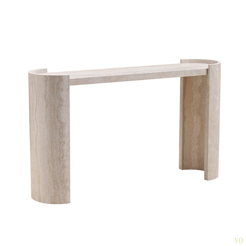 Table d'entrée 53,15 pouces à motif de faux marbre pour le salon, console étroite avec panneau de canapé en panneau de fibres à densité moyenne de conception moderne pour le couloir et l'entrée