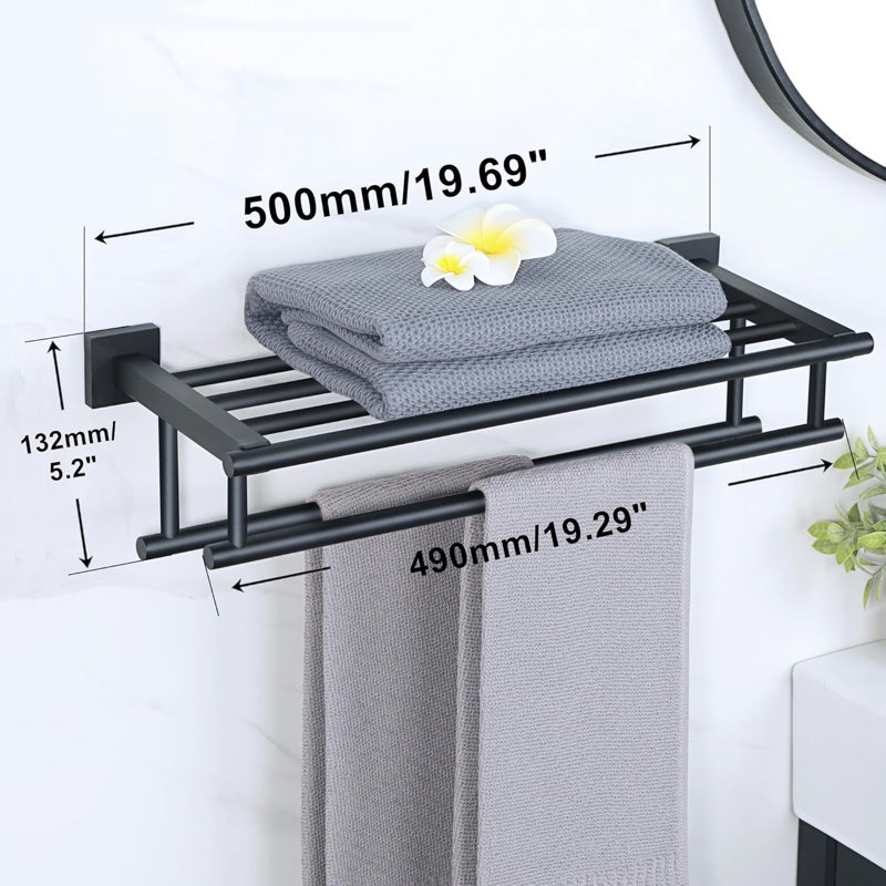 Wall Towel Rack, Black