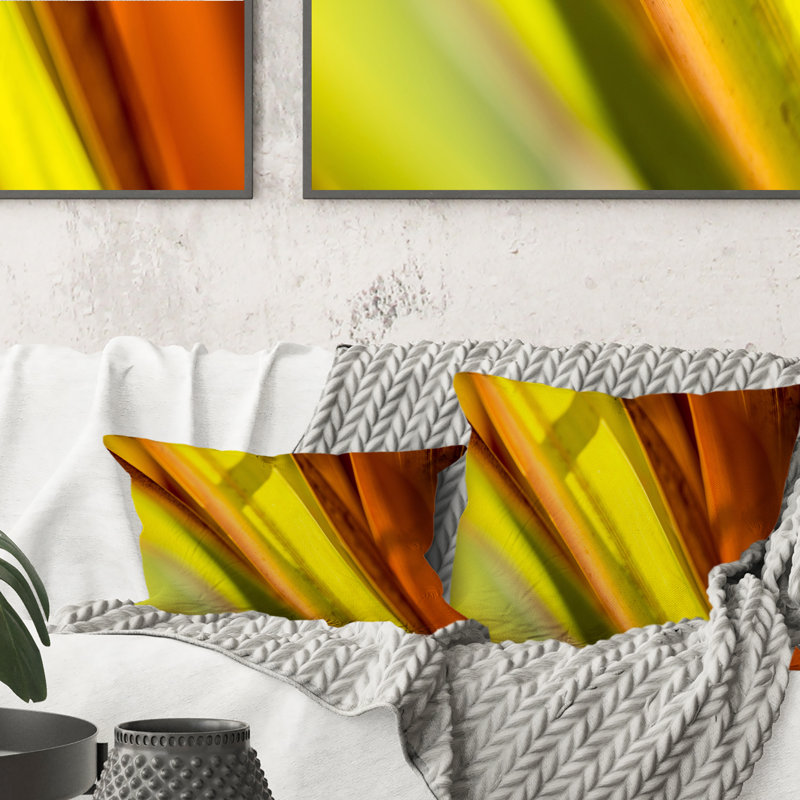 Coussin décoratif vert clair et orange clair, 18 po x 18 po