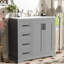 Meuble-lavabo moderne gris 36 po avec lavabo en céramique, charnières à fermeture en douceur, 3 tiroirs, tablette réglable, vaste espace sous le lavabo, design avec finition, portes, armoire, expérience silencieuse-29518860