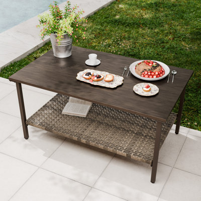 Table d'appoint d'extérieur en osier