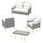 Keesey Rectangular 4 Person 37.4" Dining Set with Cushions