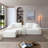 Modular Sectional Sofa With Deep Seat, Corduroy Fabric, Cup Holders, USB Ports, And Storage Box, No Assembly Required, Beige-1354121310