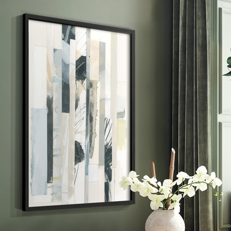 Papier Strata II, reproduction encadrée - bois massif, Cadre simple noir, H 28 po x l 22 po